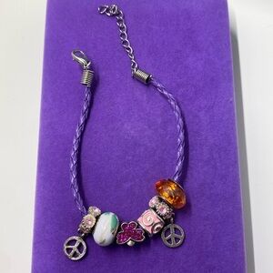 💛 Leather Cord Charm Bracelet